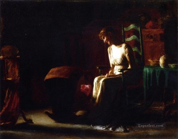  Thomas Canvas - Woman in a Rocking Chair naturalistic Thomas Pollock Anshutz